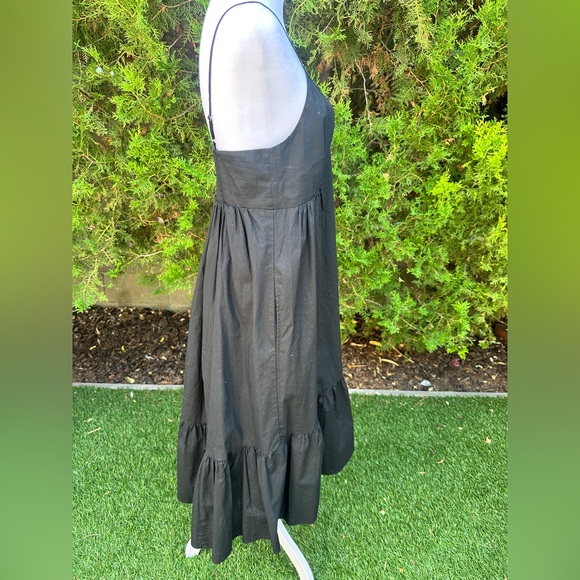 GAP Black Spaghetti Strap Sweetheart A-Line Summer Midi Dress - Picture 8 of 8